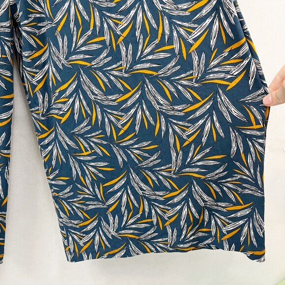 NEW Loft Blue Leaf Jersey Knit Wide Leg Jumpsuit Surplice Tie Straps Size XL - Picture 4 of 7